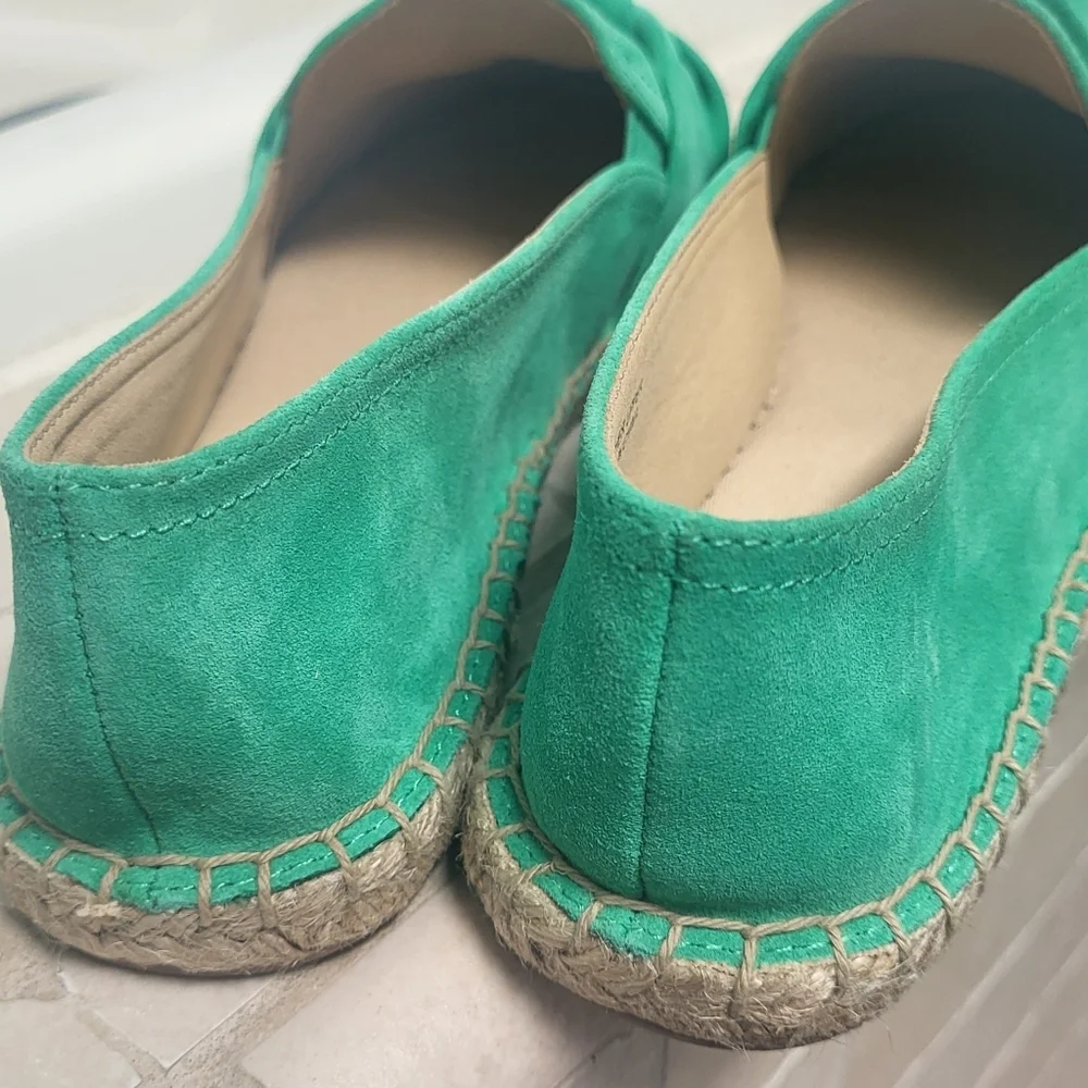 Talbots Izzy Knot Kelly Green Suede Espadrille Shoes Size 9 - Picture 5 of 8